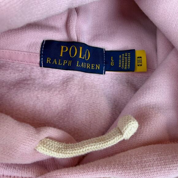 Polo Ralph Lauren Pink Hoodie Sweatshirt Size Medium - Picture 5 of 7